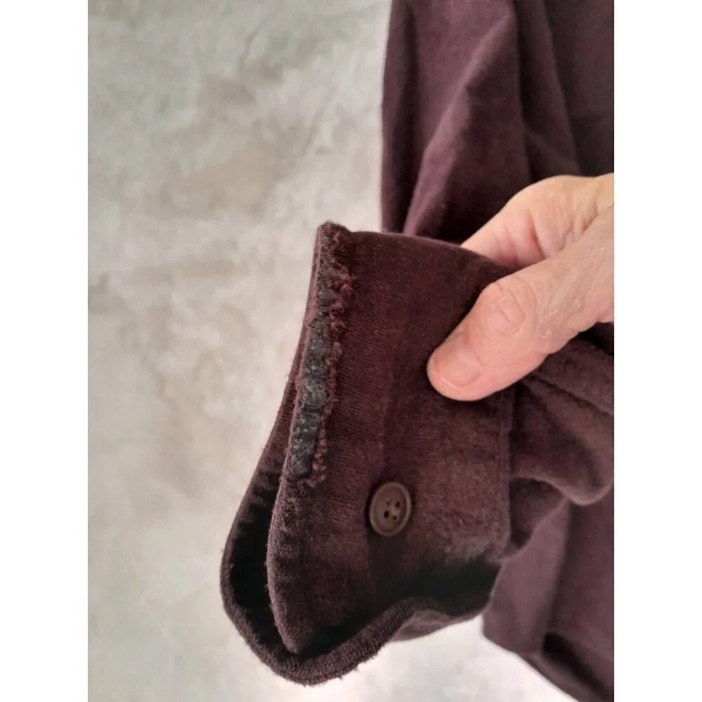Vtg St Johns Bay Mens Heavyweight Outdoor Flannel Shirt Burgundy Large Pockets